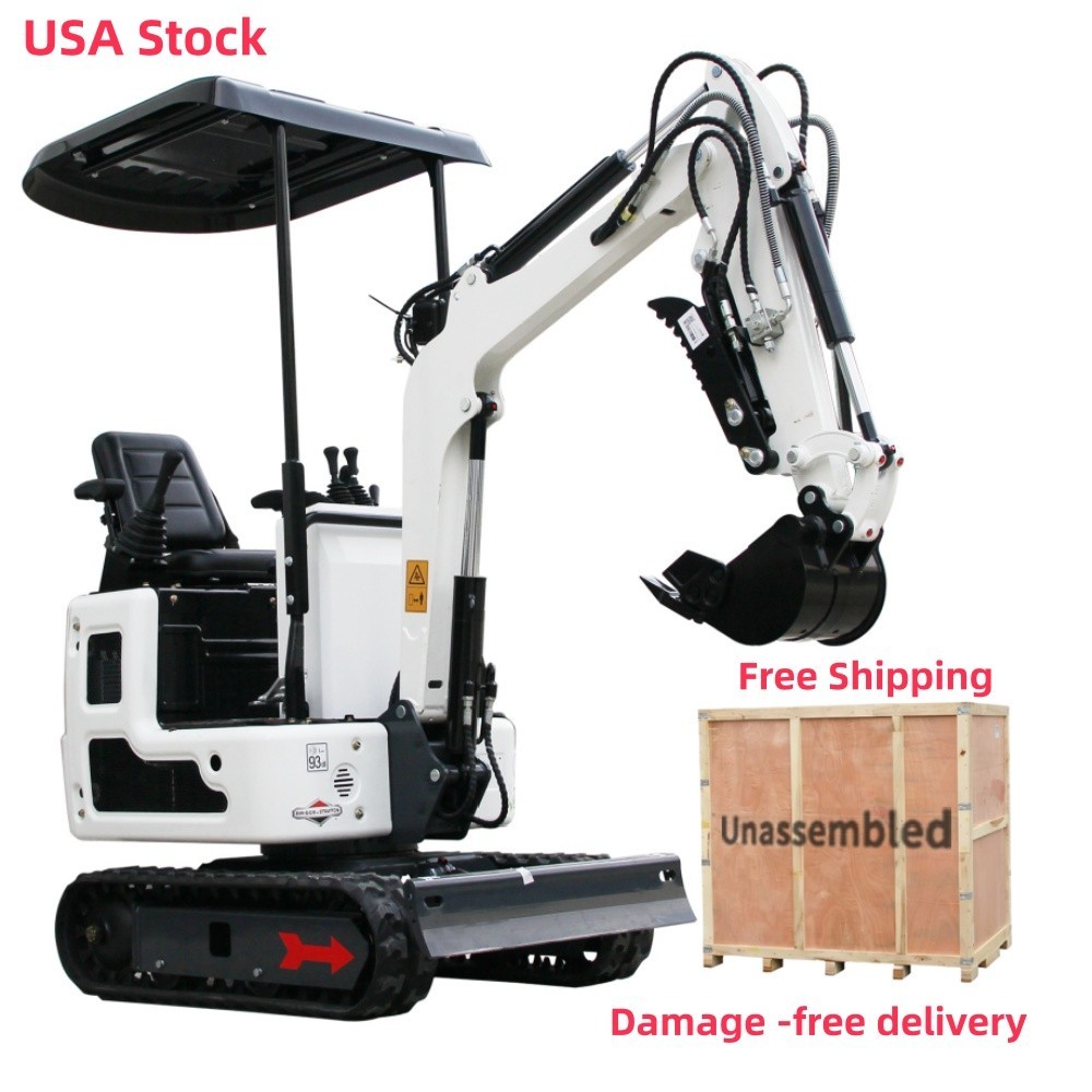 Mini Excavator 2200lbs Tracked Diggers 13.5HP B&S Gas Engine EPA Free Ship USA