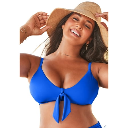 Swimsuits for All Women’s Mentor Tie Front Bikini Top