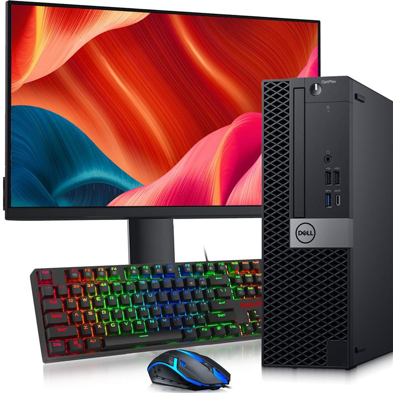 Dell 5060 Desktop PC intel i5-8th 8GB RAM 256GB SSD RGBK&M Wi-Fi 24″ LED Win 11