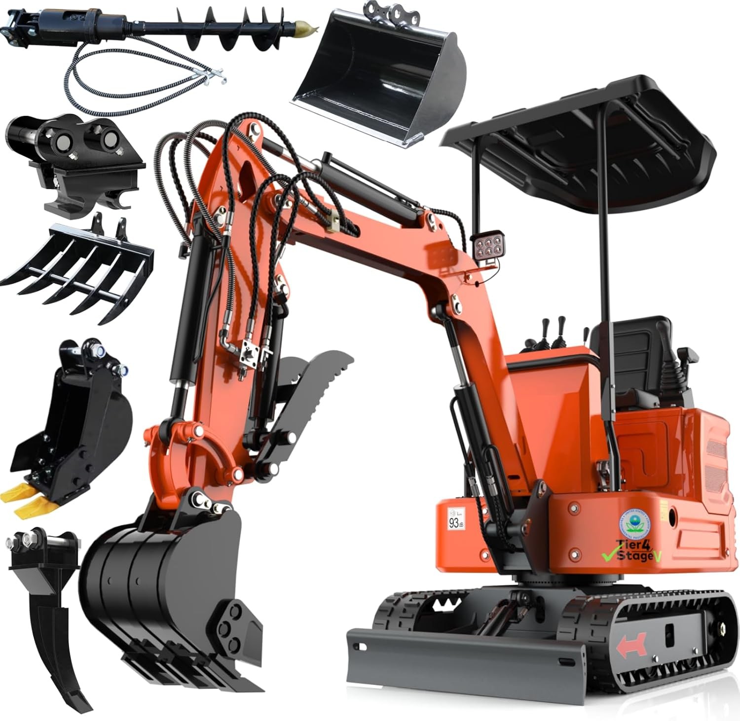 New 1.2-ton pilot control B&S Gasoline Mini Excavator, US In Stock, 12M warranty