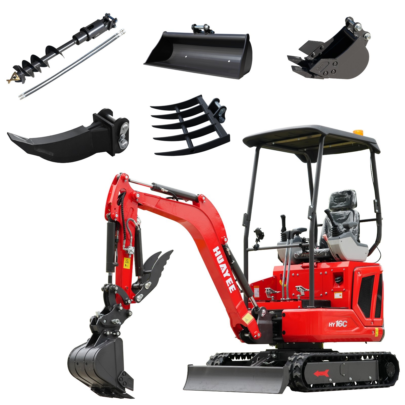 HY16C FREE SHIP 1.6TonMini Excavator Kubota D722 Diesel Engine 14HP+5Accessories