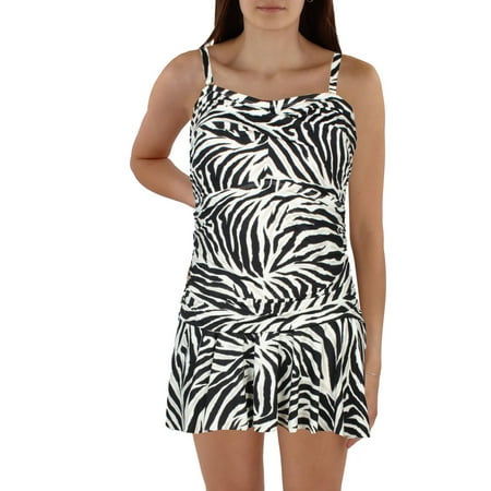 Lauren Ralph Lauren Womens Plus Zebra Print Underwire One-Piece Swimsuit