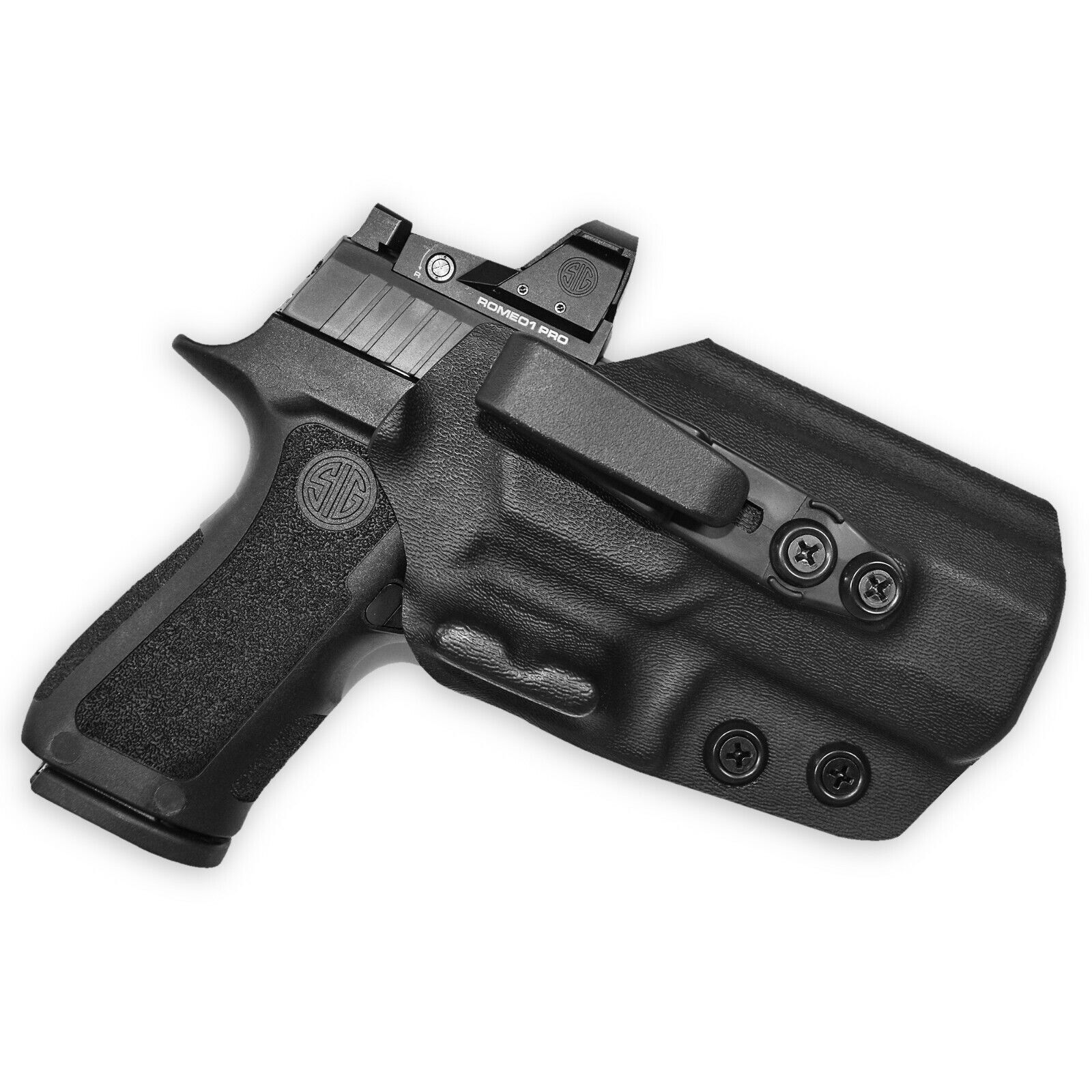 IWB TUCKABLE RDR + INTEGRATED CLAW Holster Fits Sig Sauer P320 Compact 3.6-3.9”