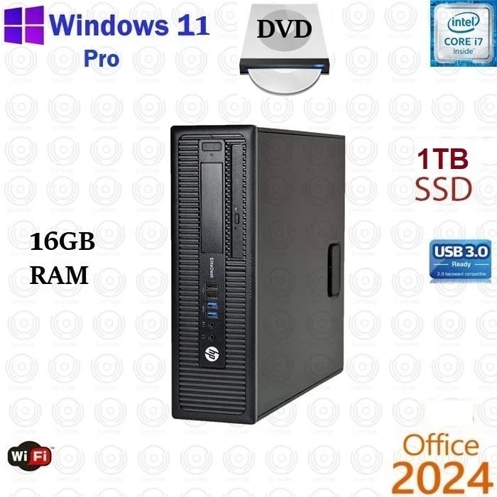 HP Desktop i7 3.4 GHZ 16GB RAM 1TB SSD Wifi Windows 11 Pro Office 24