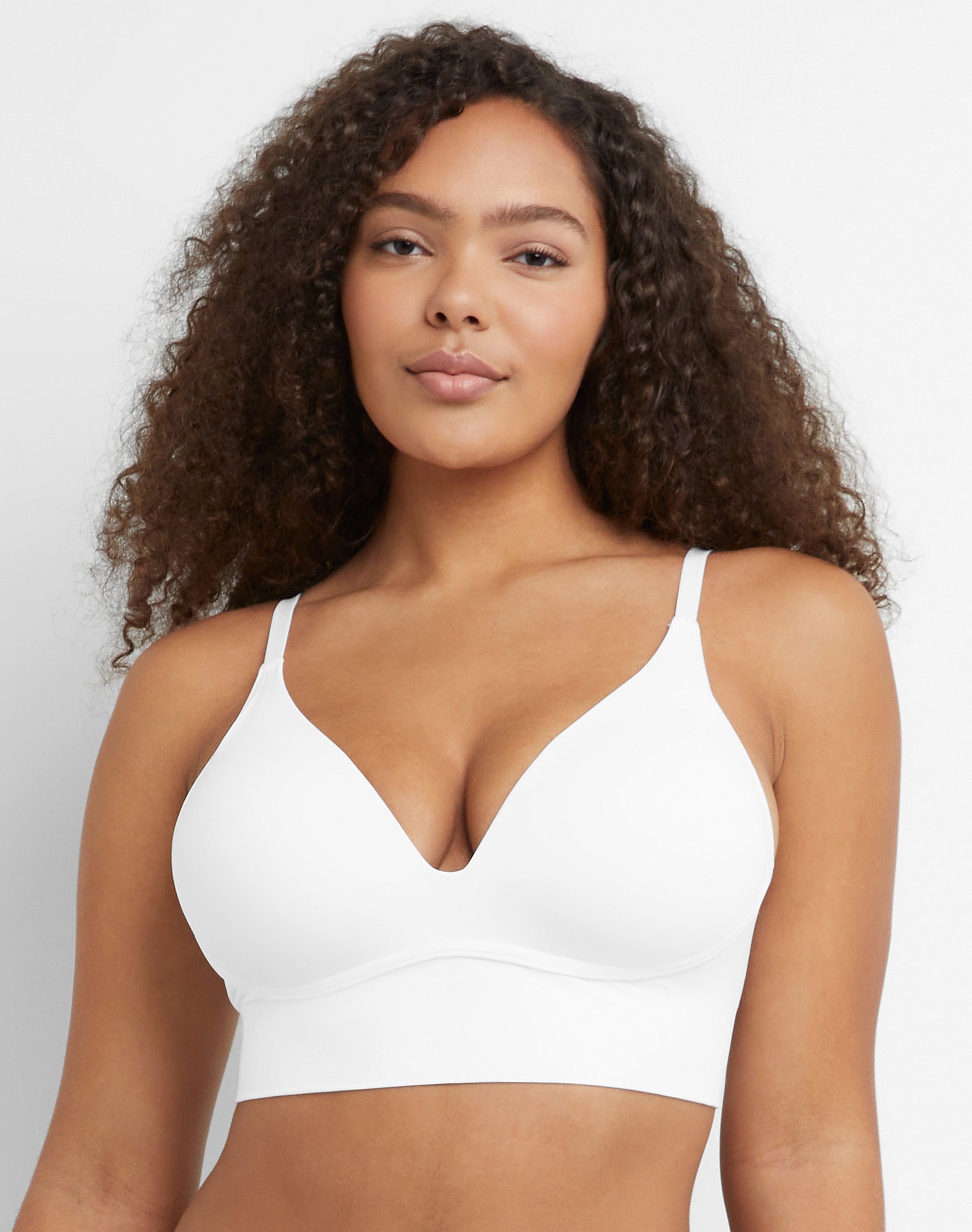 Maidenform M Seamless Push-Up Bra, Convertible Longline Bralette (Plus Size Available) White M/DD Women’s