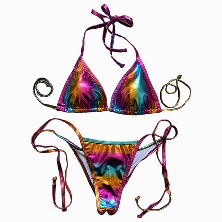 UAYOTSE High Waist Bikini Set for Women Summer Two Piece Swimwear Solid Ribbed Adjustable Thin Strap Swimsuit for Beach Pool,Sizes M