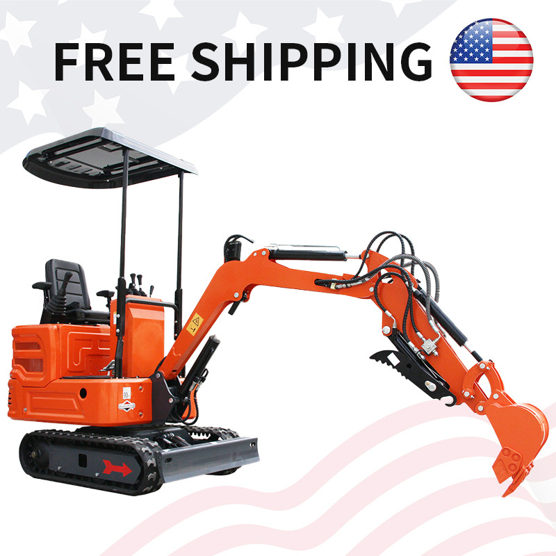 1 Ton Mini Excavator Orange B&S Engine Hydraulic System, Free Shipping