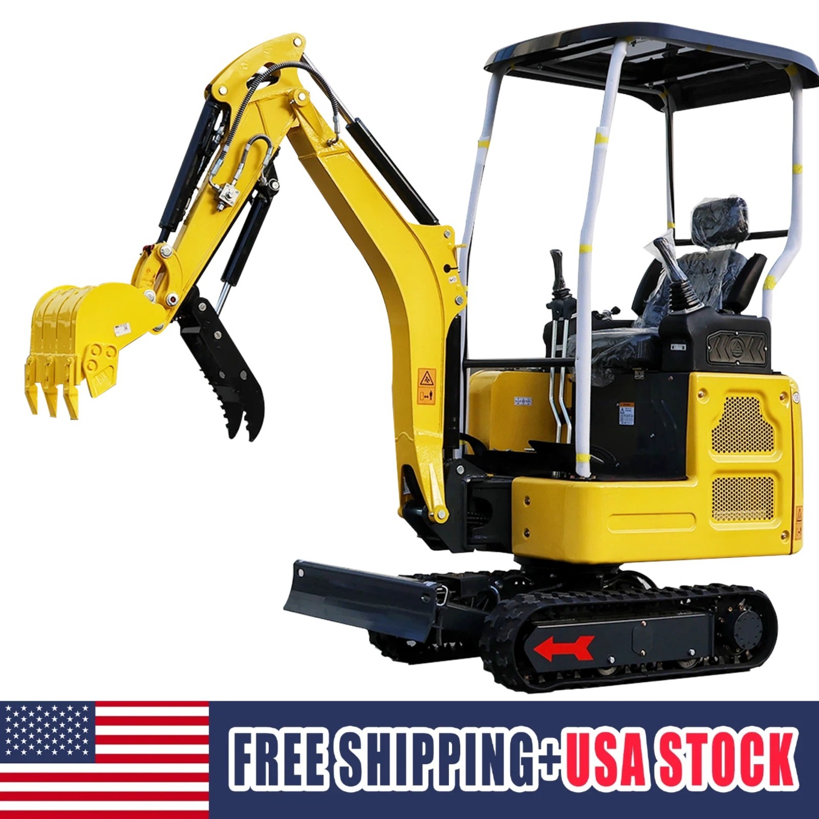 FREE SHIP 1.8 Ton Mini Hydraulic Excavator Kubota Diesel Engine Side Swing Boom