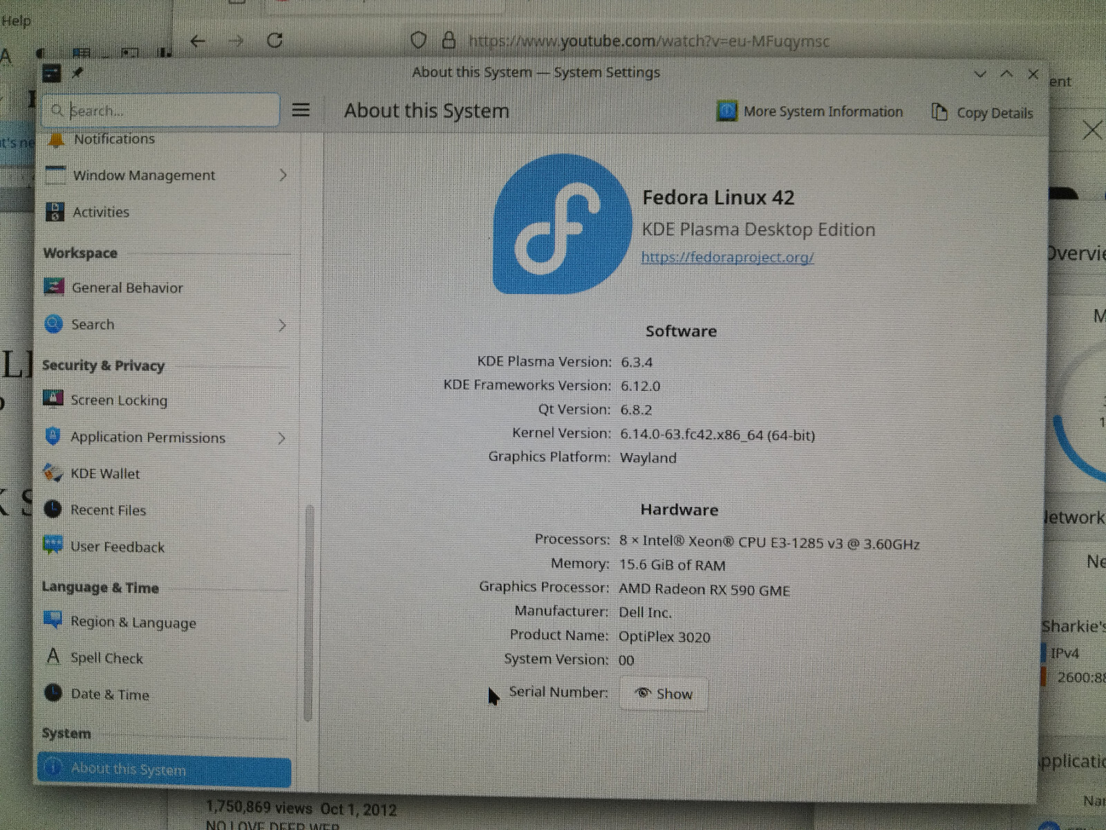 Upgraded Optiplex 3020 Xeon E3-1285 v3 RX 590 8gb 16gb RAM 1tb SSD Fedora Linux