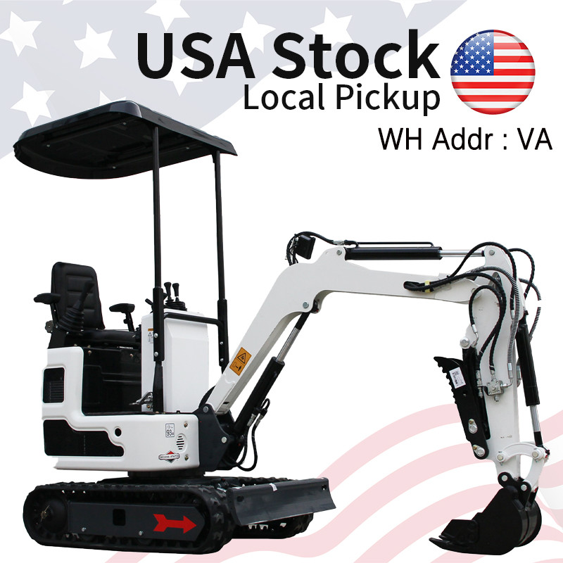 1 Ton White B&S Engine Mini Excavator, Hydraulic System, USA STOCK, VA