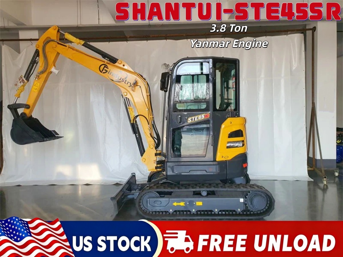 8377 LBS 3.8 Ton SHANTUI STE45SR Mini Excavator with Yanmar EPA4 Engine with Cab