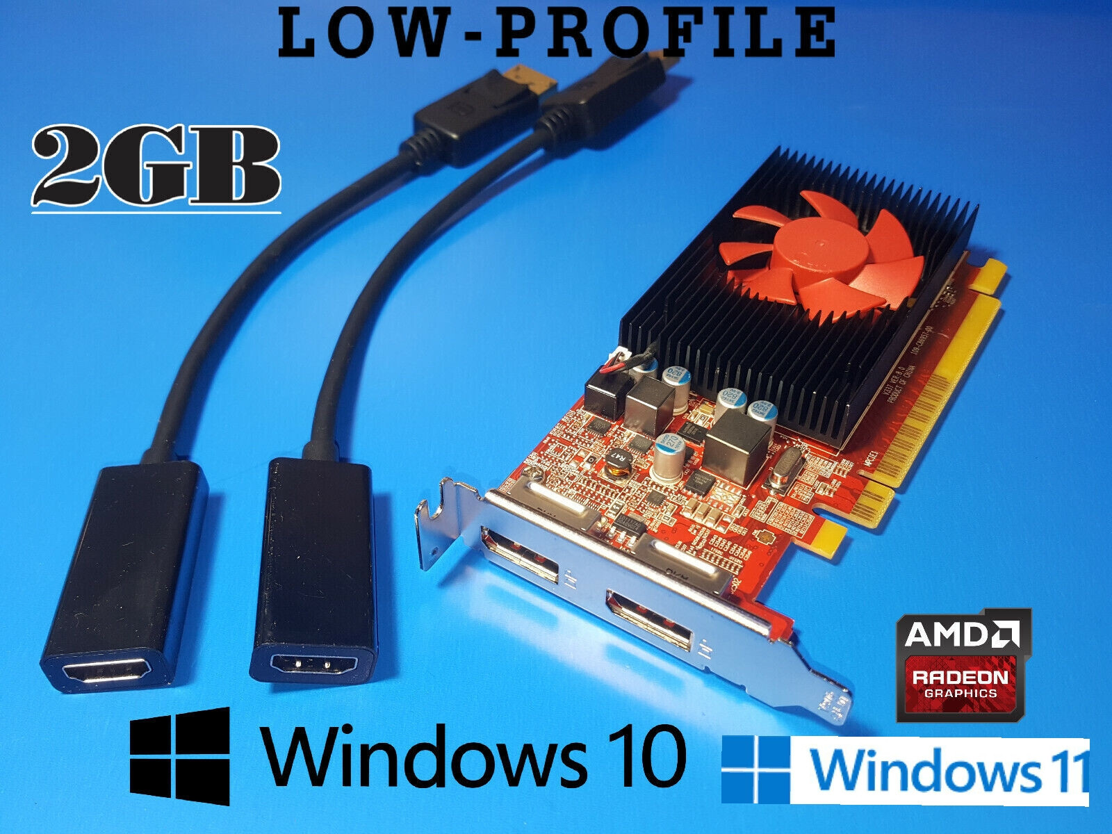 Dell Optiplex 3020 7020 9020 3040 5040 2GB Video Card + HDMI Adapters