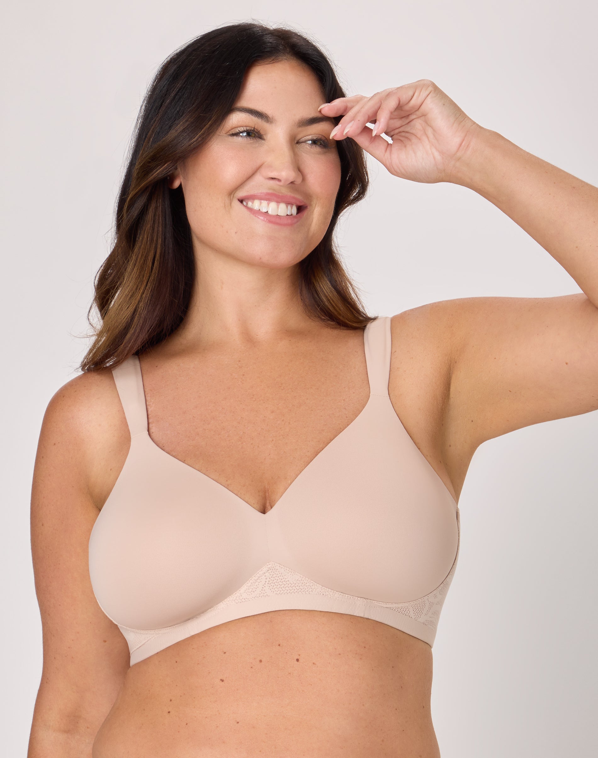 Bali Women’s Coolest Smoothing Wireless Bra, Foam Cups Almond 42DDD