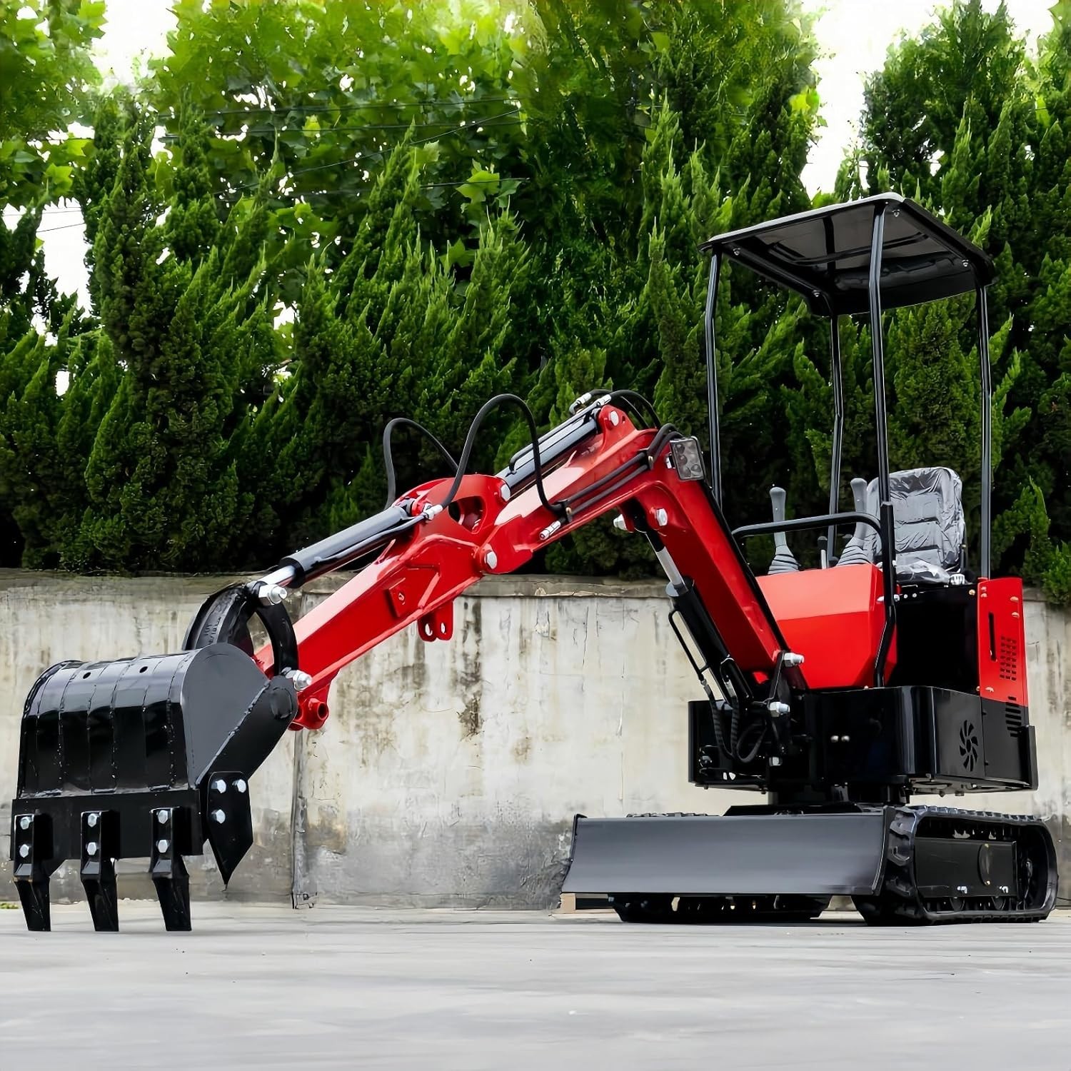 Mini Excavator, 1 Ton Hydraulic Crawler Mini Digger Hydraulic with Canopy. 13.5