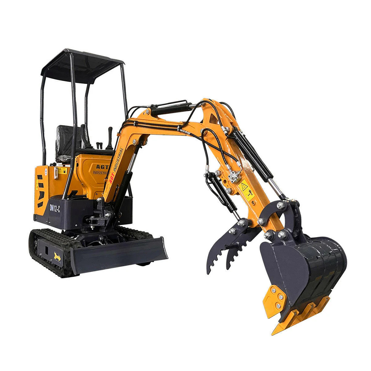 1 Ton, 13.5 HP Gasoline Engine (B&S) Mini Excavator w/ Hydraulic Thumb & Side Sw
