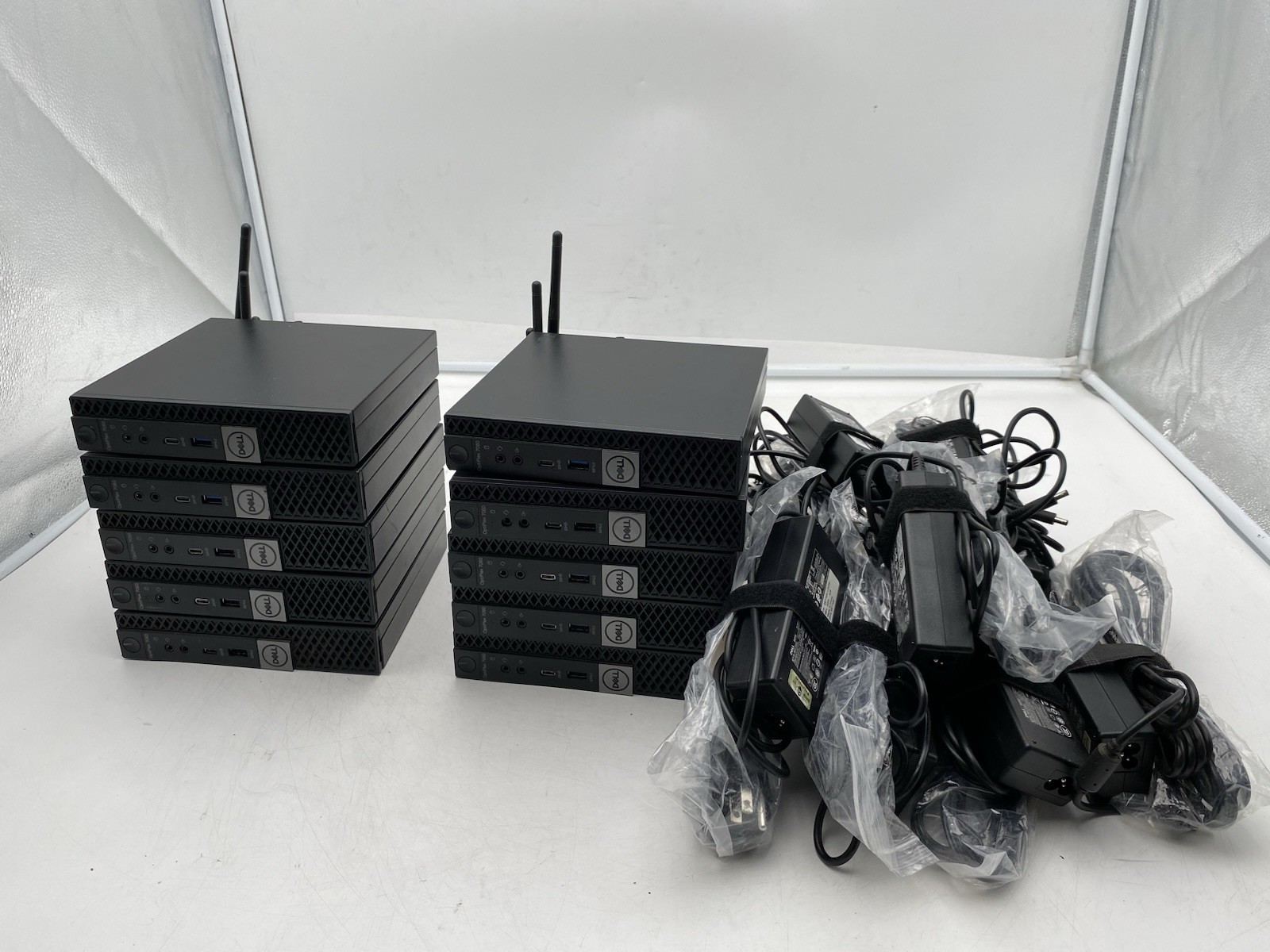 LOT OF 10 Dell OptiPlex 7060 Micro i5-8500T 2.1GHz 8GB RAM 256GB NVMe W10 90W AC