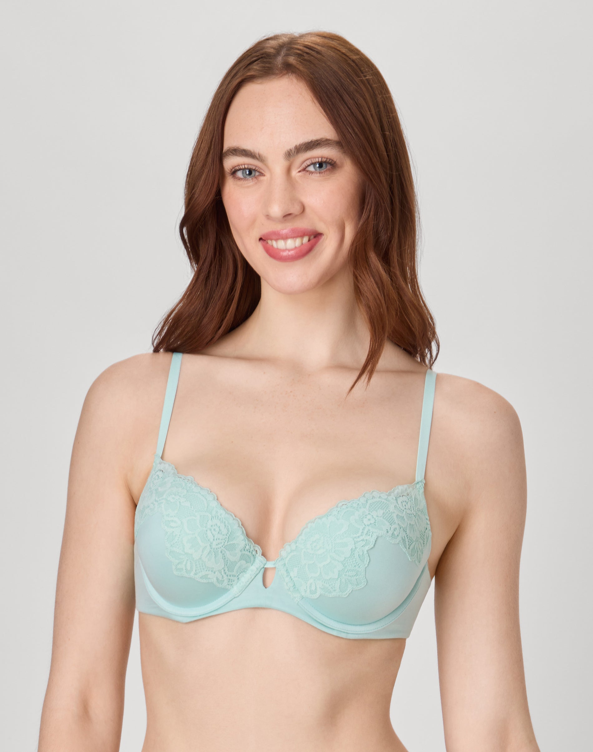 Maidenform Comfort Devotion Your Lift Underwire Bra, Convertible Straps Blue Spearmint 34D Women’s