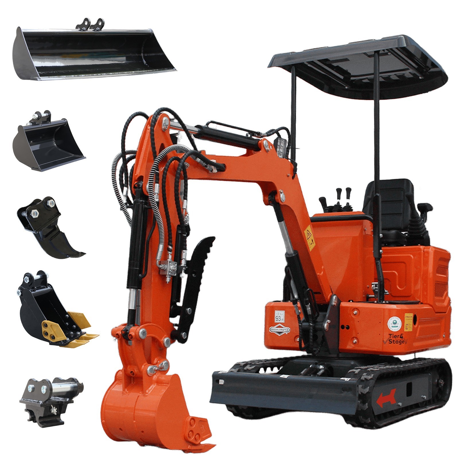 FREE SHIP 13.5HP B&S EPA 1Ton Mini Excavator Crawler Tracked Pilot Small Digger