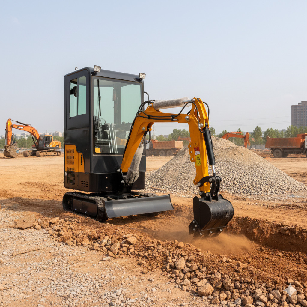 Closed Cabin 1.5 Ton Mini Excavator For Sale 13.5HP EPA Engine Discount sale