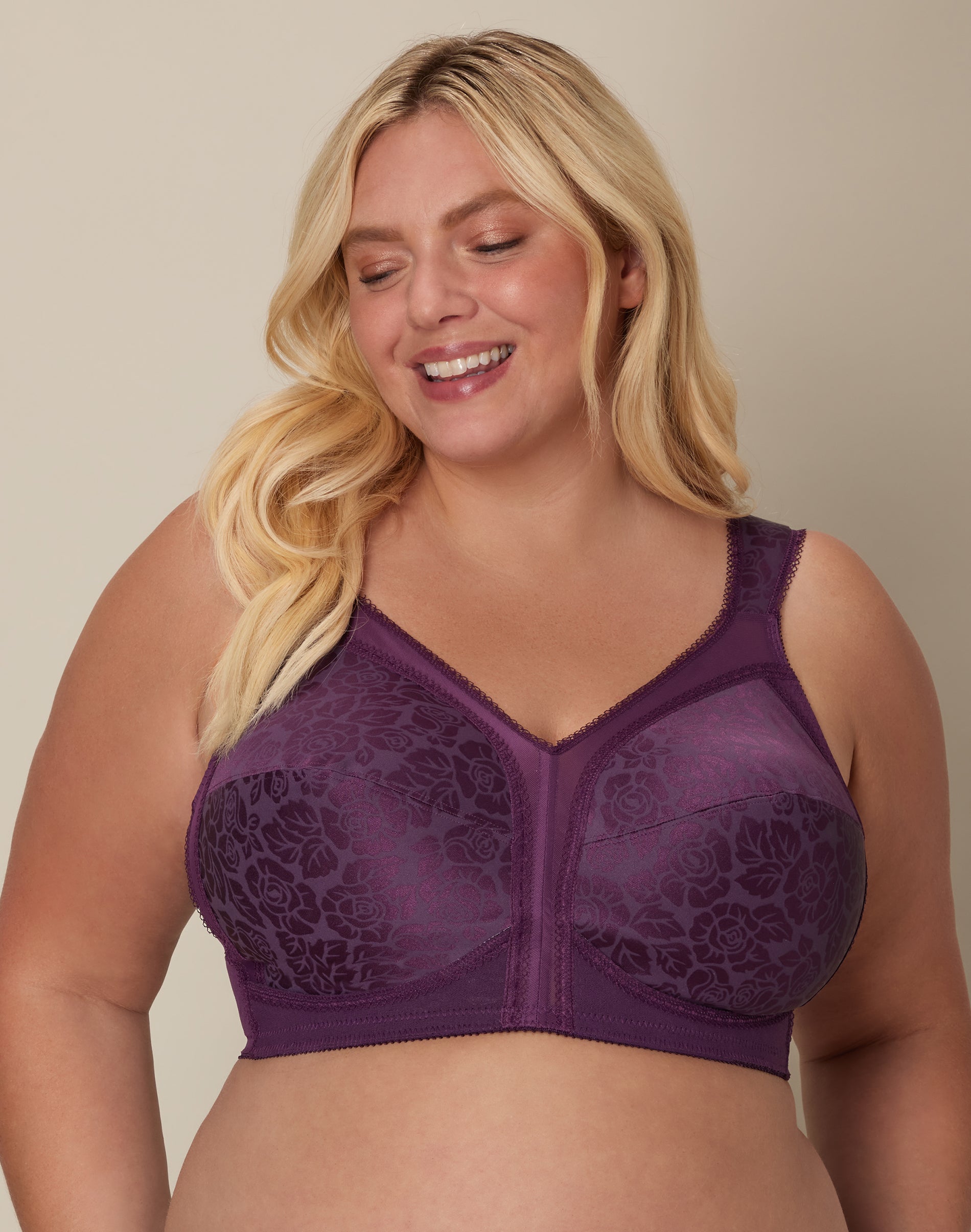 Playtex 18 Hour Ultimate Shoulder Comfort Wireless Bra Plum Majestic 44DDD Women’s