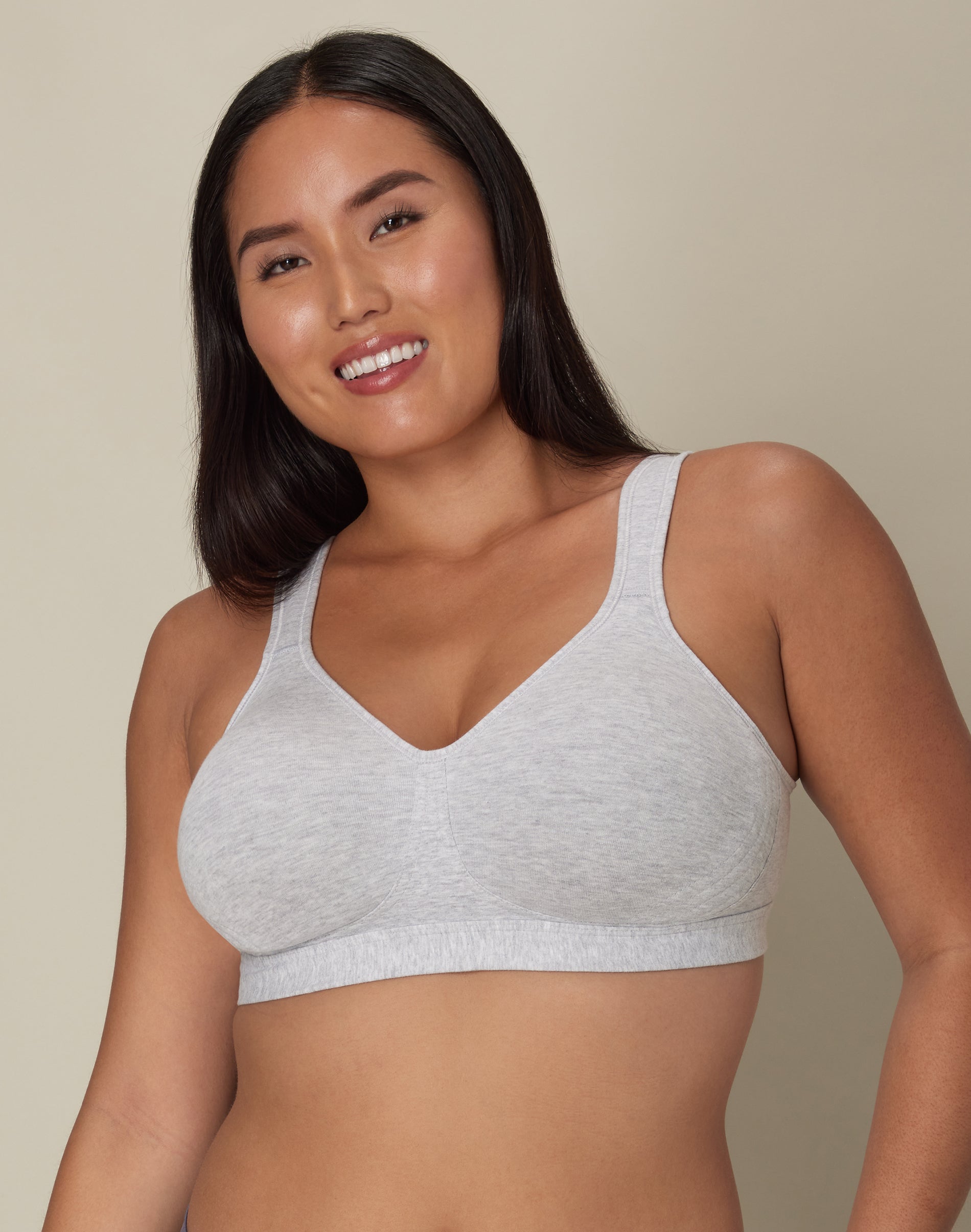 Playtex 18 Hour Ultimate Lift and Support Cotton Stretch Wireless Bra Grey Heather 42C Women’s