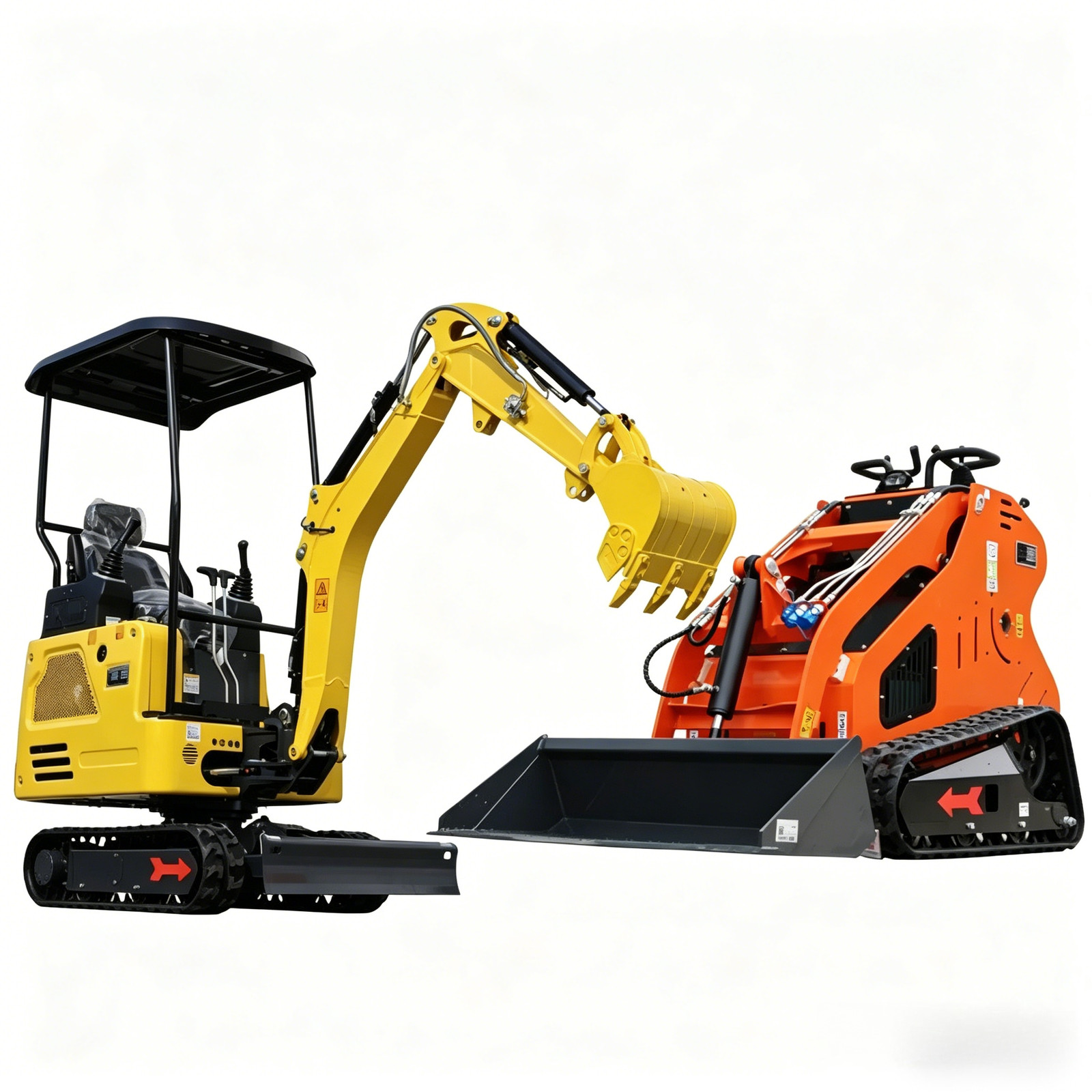 1.8 Ton Mini Excavator Hydraulic Thumb & 13.5HP Skid Steer Loader B&S Engine