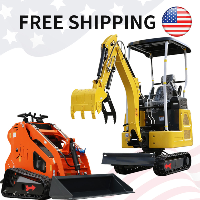1.8 Ton Mini Excavator Telescopic Swing + 13.5HP Mini Skid Steer Loader Bundle
