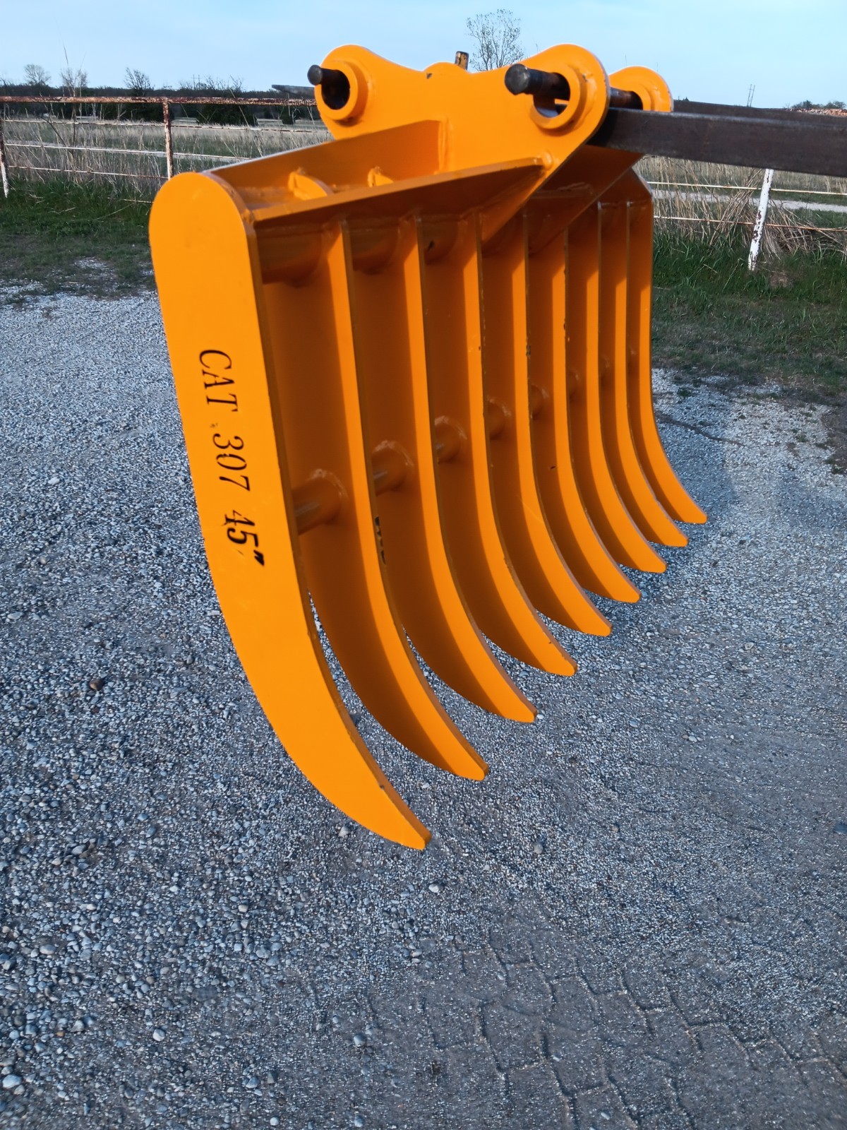 Cat 307,308 B,C  Mini Excavator Land Clearing Rake  Root Rake 45mm Pin Holes