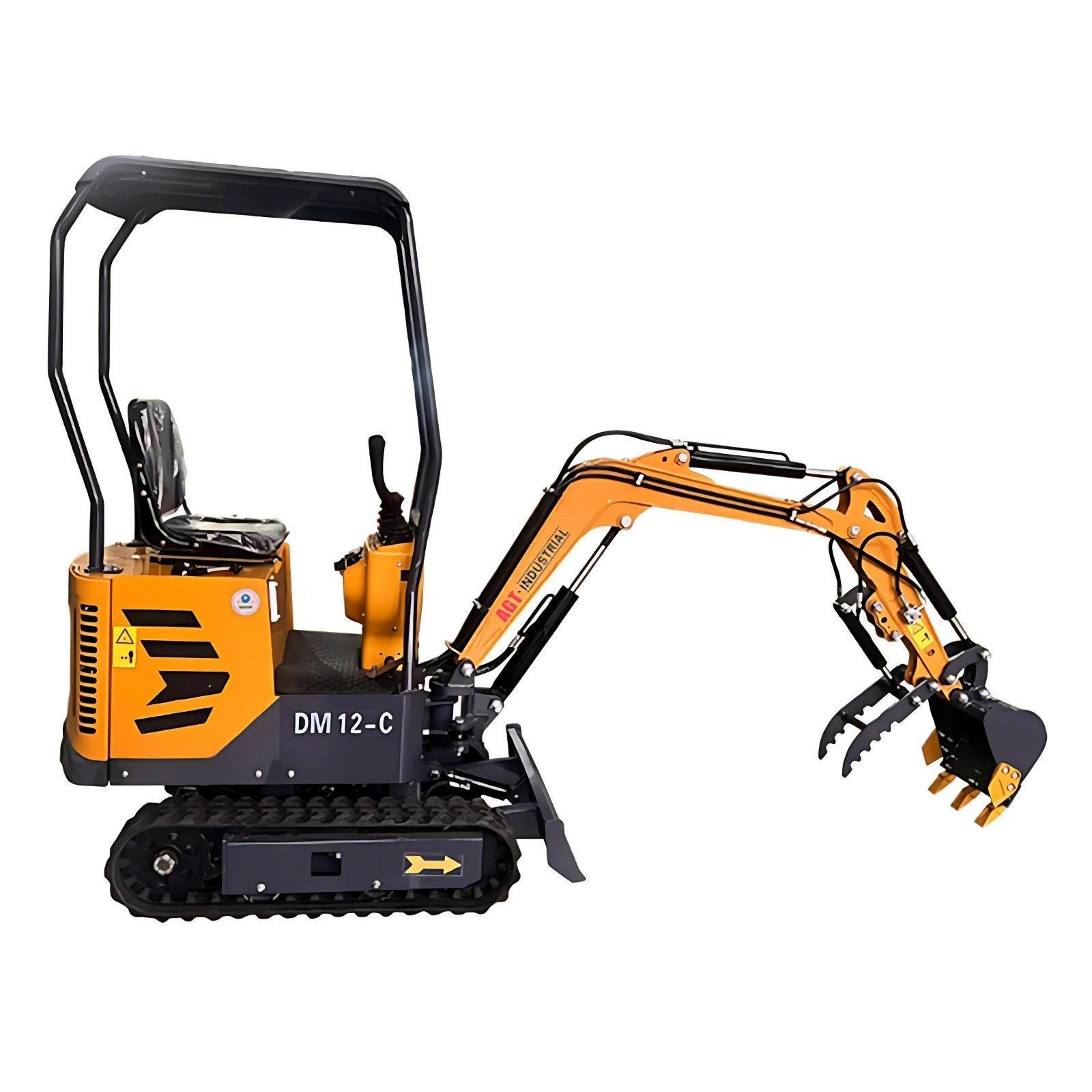1 Ton B&S Gasoline Engine Mini Excavator w/Hydraulic Thumb & Side Swing Boom AGT