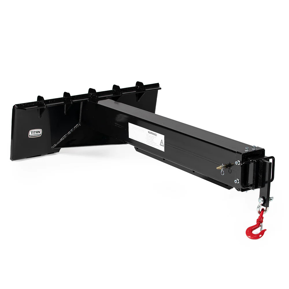 Titan Attachments Skid Steer Adjustable Jib Crane with 3 Ton Hook