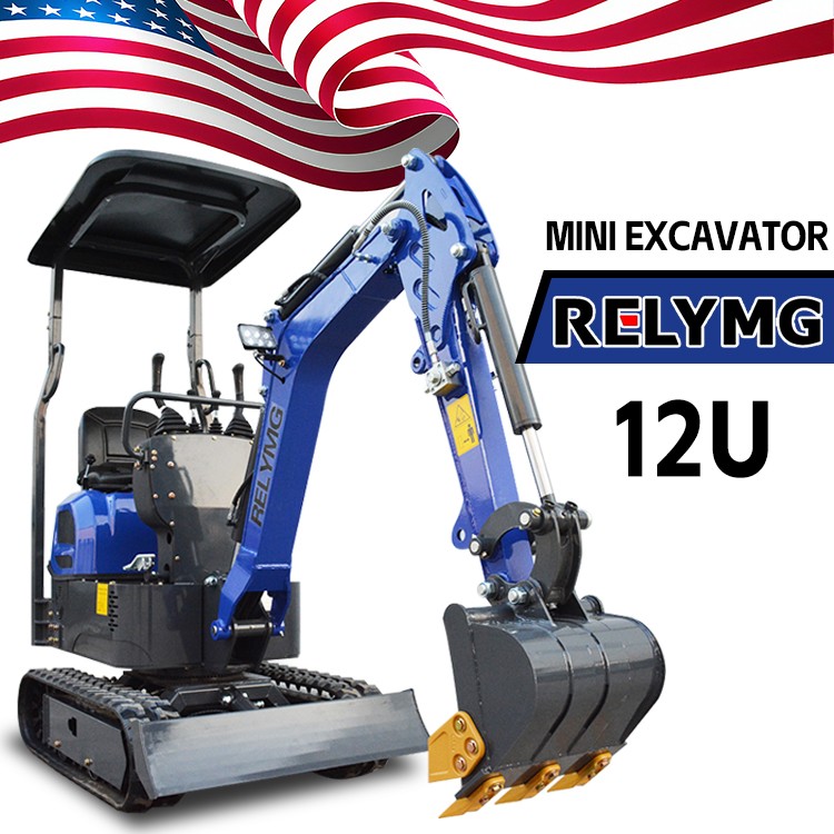 1 Ton Mini Excavator 13.5HP EPA Engine Track Digger FREE SHIPPING USA STOCK