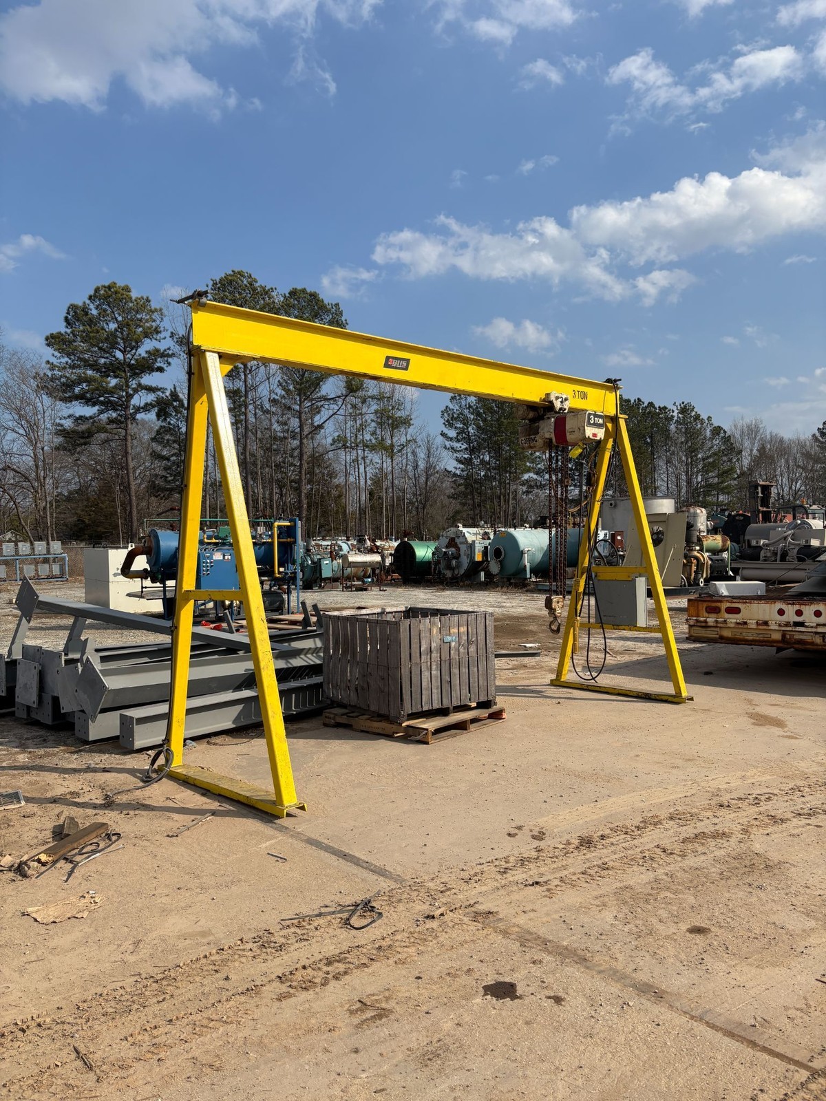 12′ BHS GANTRY CRANE w/ COFFING MT 60024.3 HOIST 3-TON CAPACITY