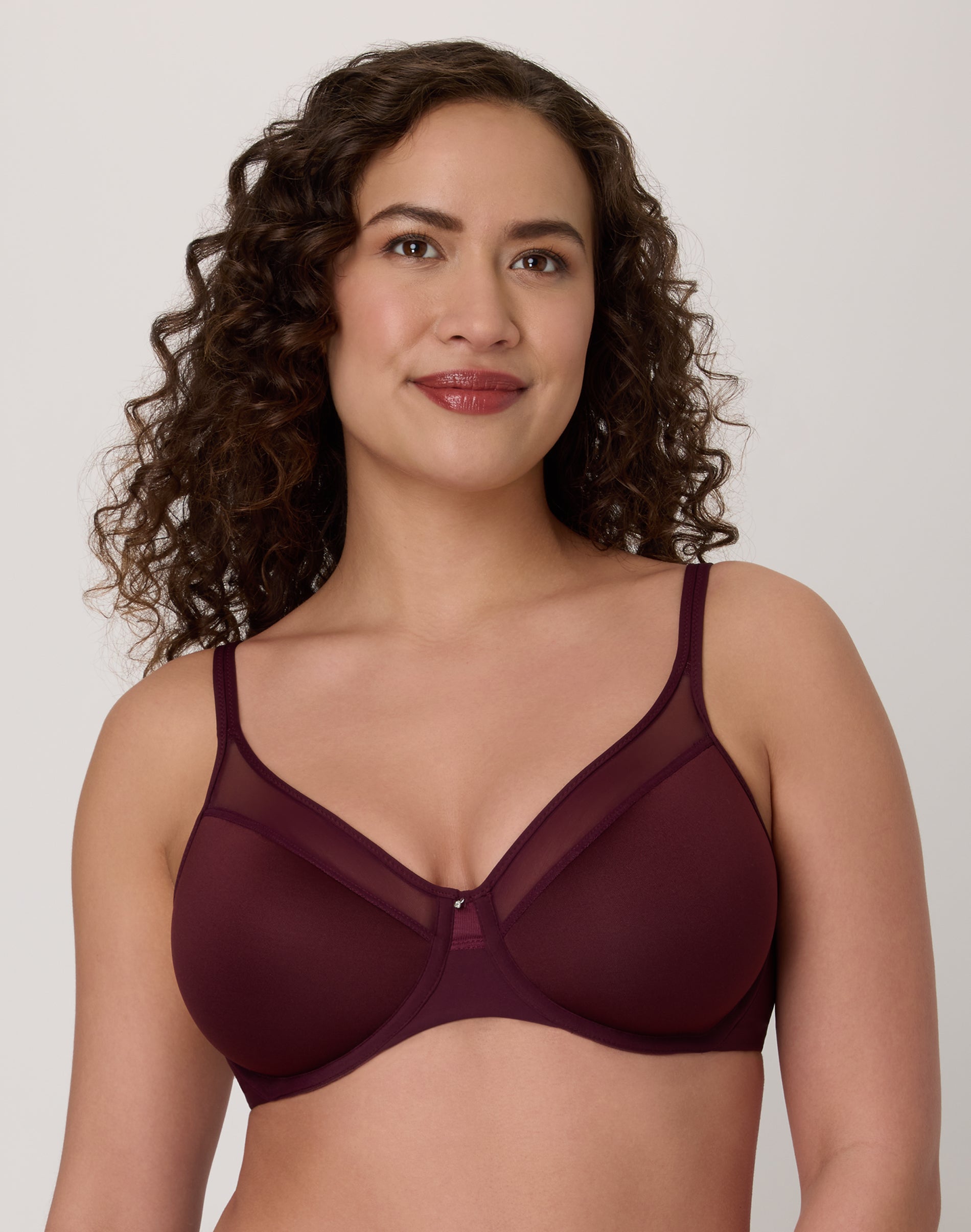 Bali One Smooth U Ultra Light Underwire Bra Midnight Rouge 36C Women’s