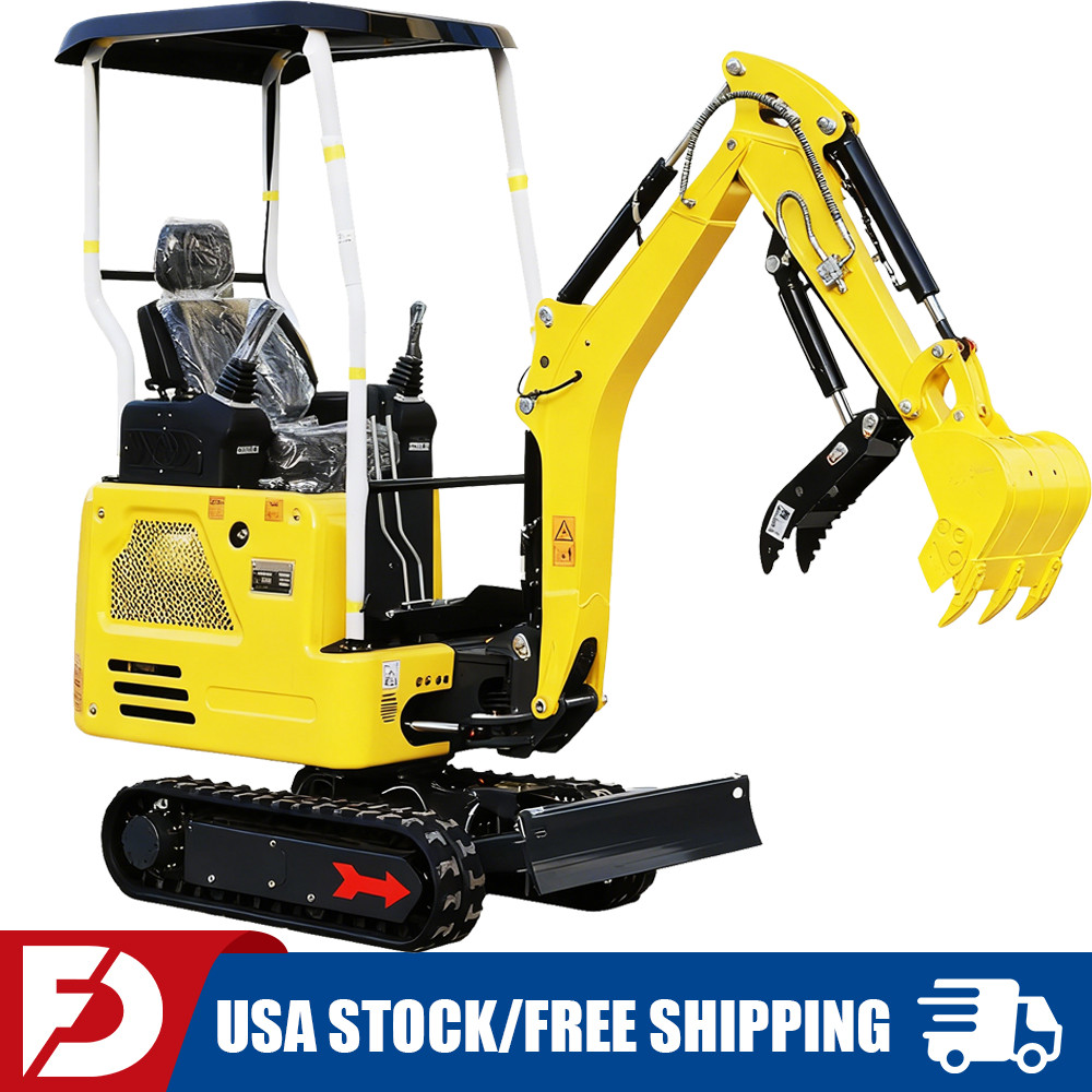4000lbs Mini Excavator Kubota Diesel Engine Side Swing Extendable Tracks Pilot