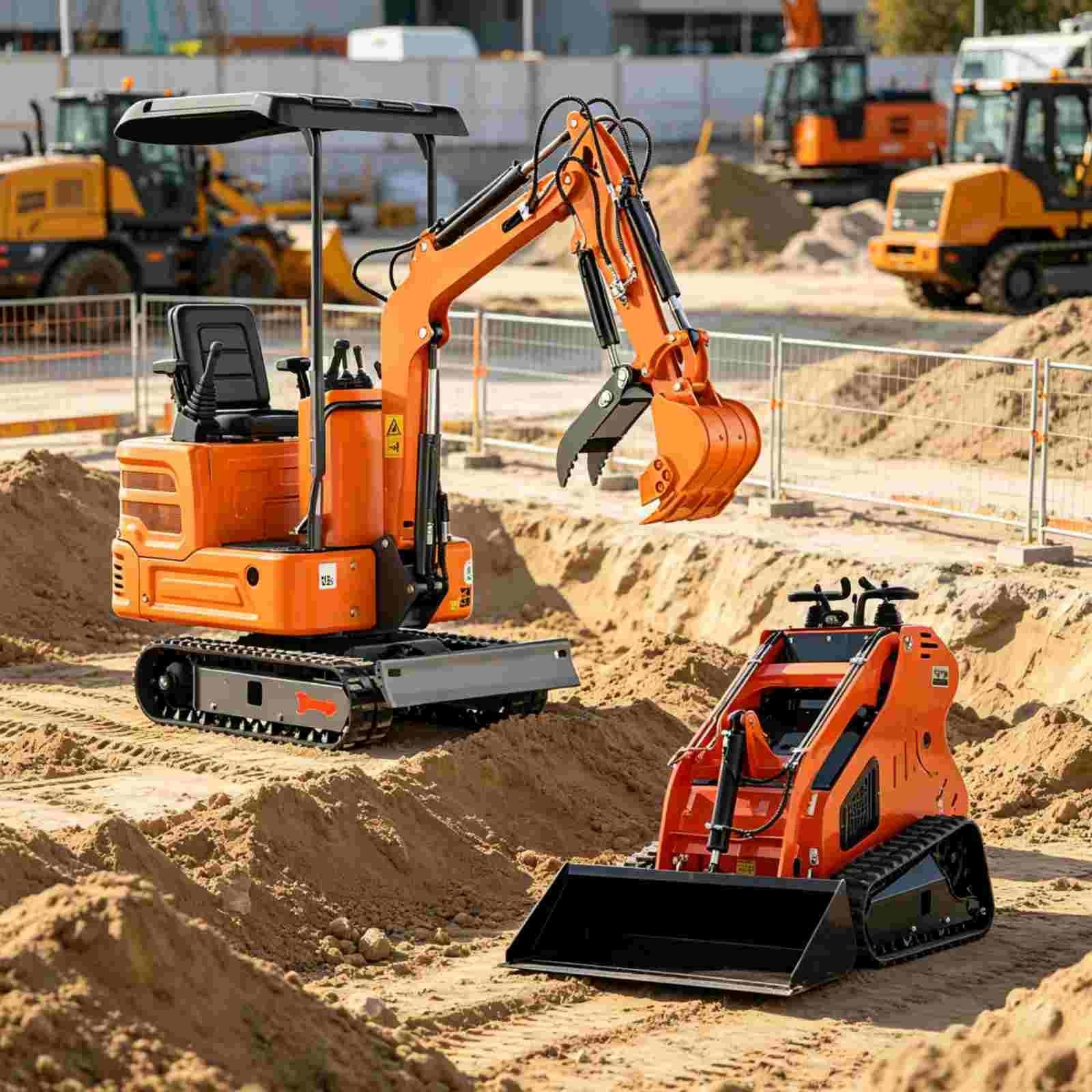 1 Ton B&S Gas Mini Excavator Pilot Tracked Crawler 13.5HP Mini Skid Steer Loader