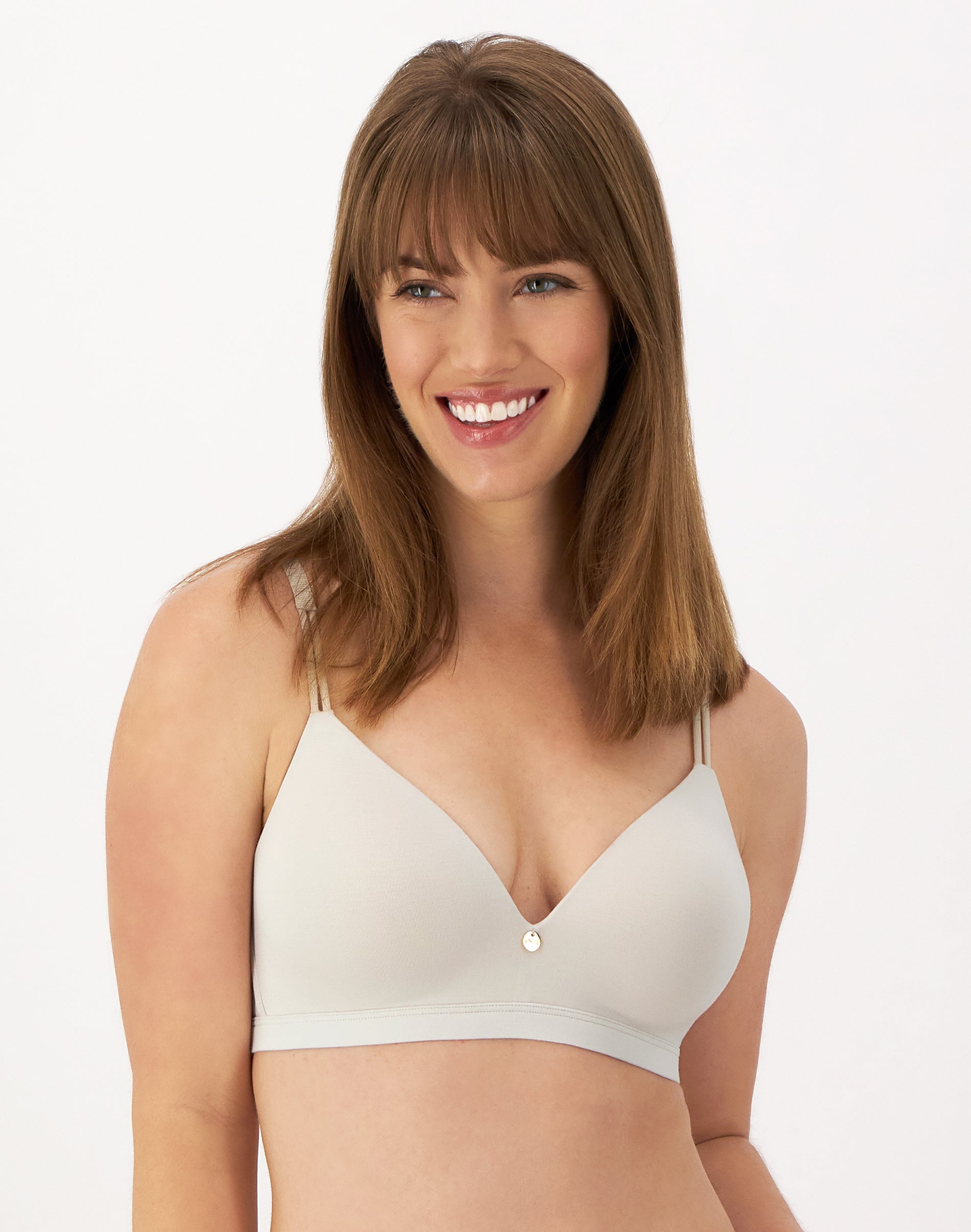 One Hanes Place Maidenform Everyday Luxe Wireless T-Shirt Bra Beige Bisque 34A Women’s