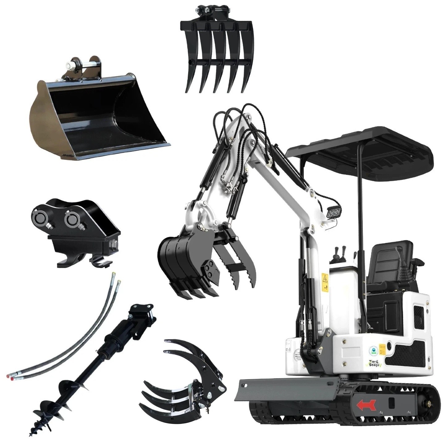 2026 Mini Excavator 1.4 Ton Tracked Digger 13.5HP B&S EPA Gas Engine Free Ship