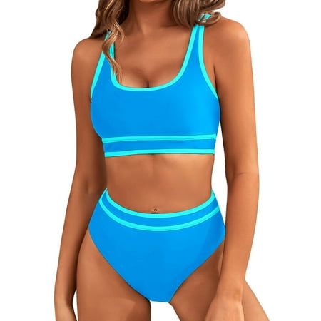 Women Two Piece Swim Dress Underwire Swimsuits Push Up Tankini Halter Bathing Suit Dress with Boyshorts