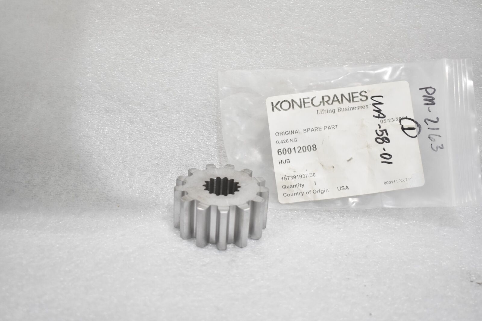 KONECRANES LIFTING BUSINESSES 60012008 GEAR HUB 2.4″ INCH OD, .95″ INCH ID