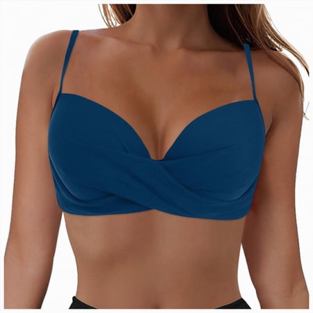 UAYOTSE Women’s Black Push Up Bikini Top Twist Front Underwire Bathing Suit,Sizes S