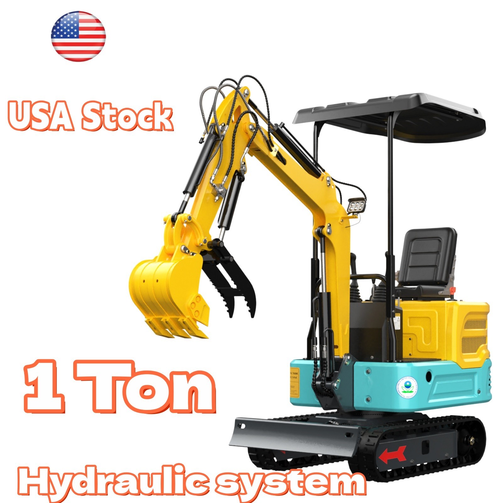 1 Ton Track Mini Excavator Rato Engine EPA Hydraulic thumb clamp USA Stock 2026