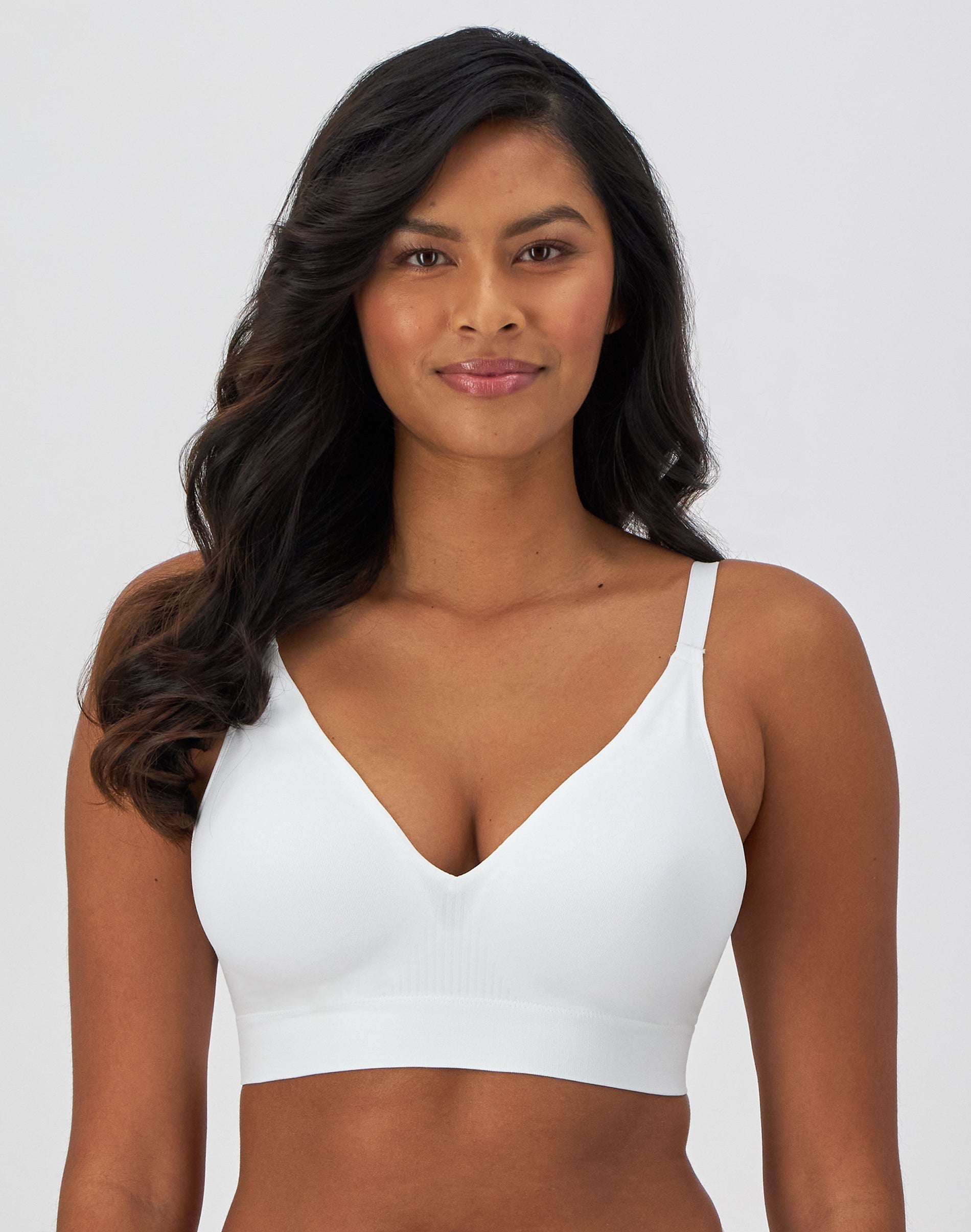 Bali Comfort Revolution Modern Seamless Wirefree Bra White L Women’s