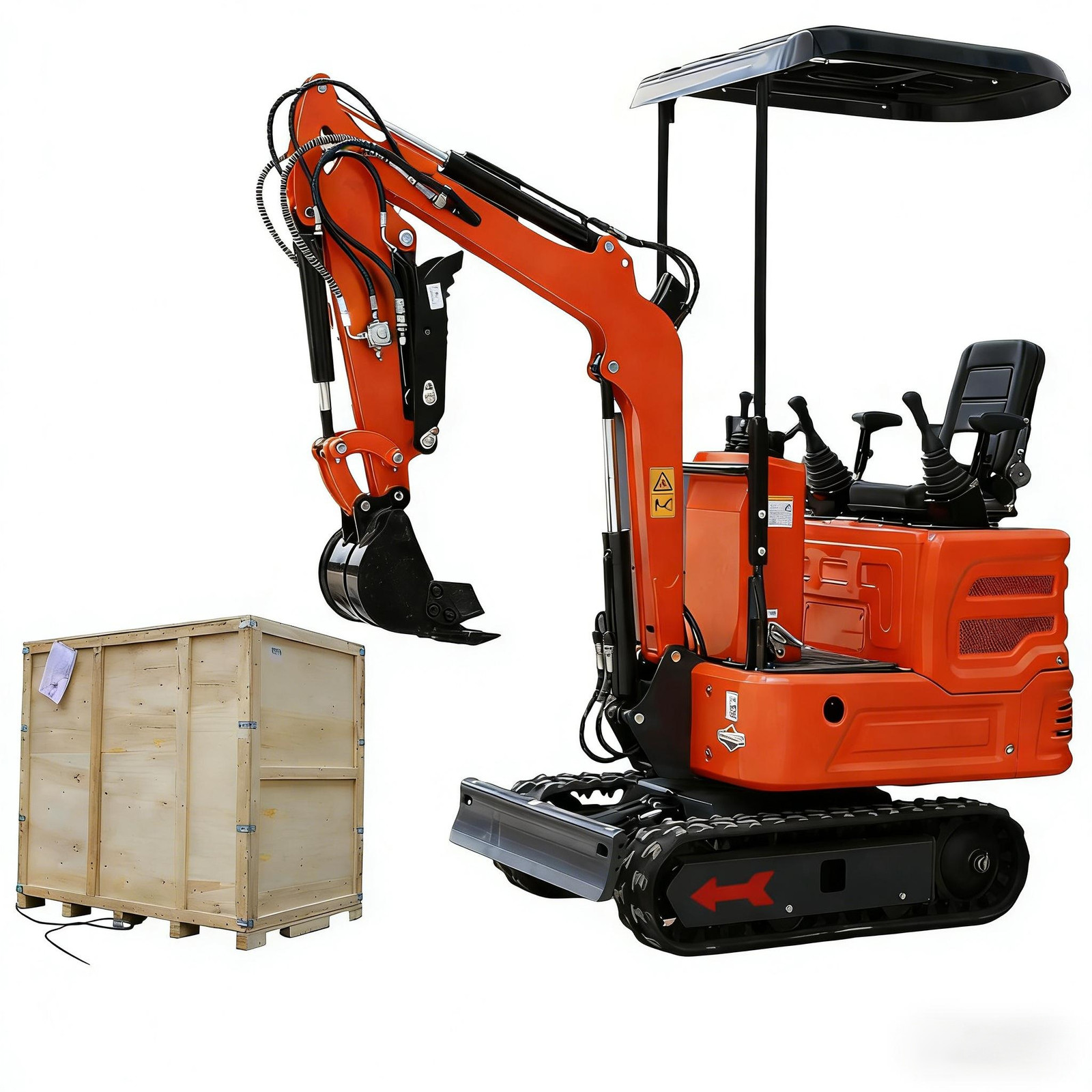 FREE SHIP 1Ton Mini Excavator B&S 13.5HP Crawler Tracked Hydraulic Thumb Digger