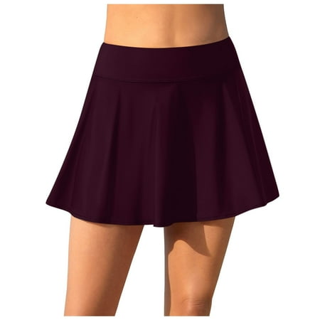 GEWSEY Women Swim Skirt Tummy Control Swimsuit Skirt High Waisted Bathing Suit Bottom (Available in Plus) , XL