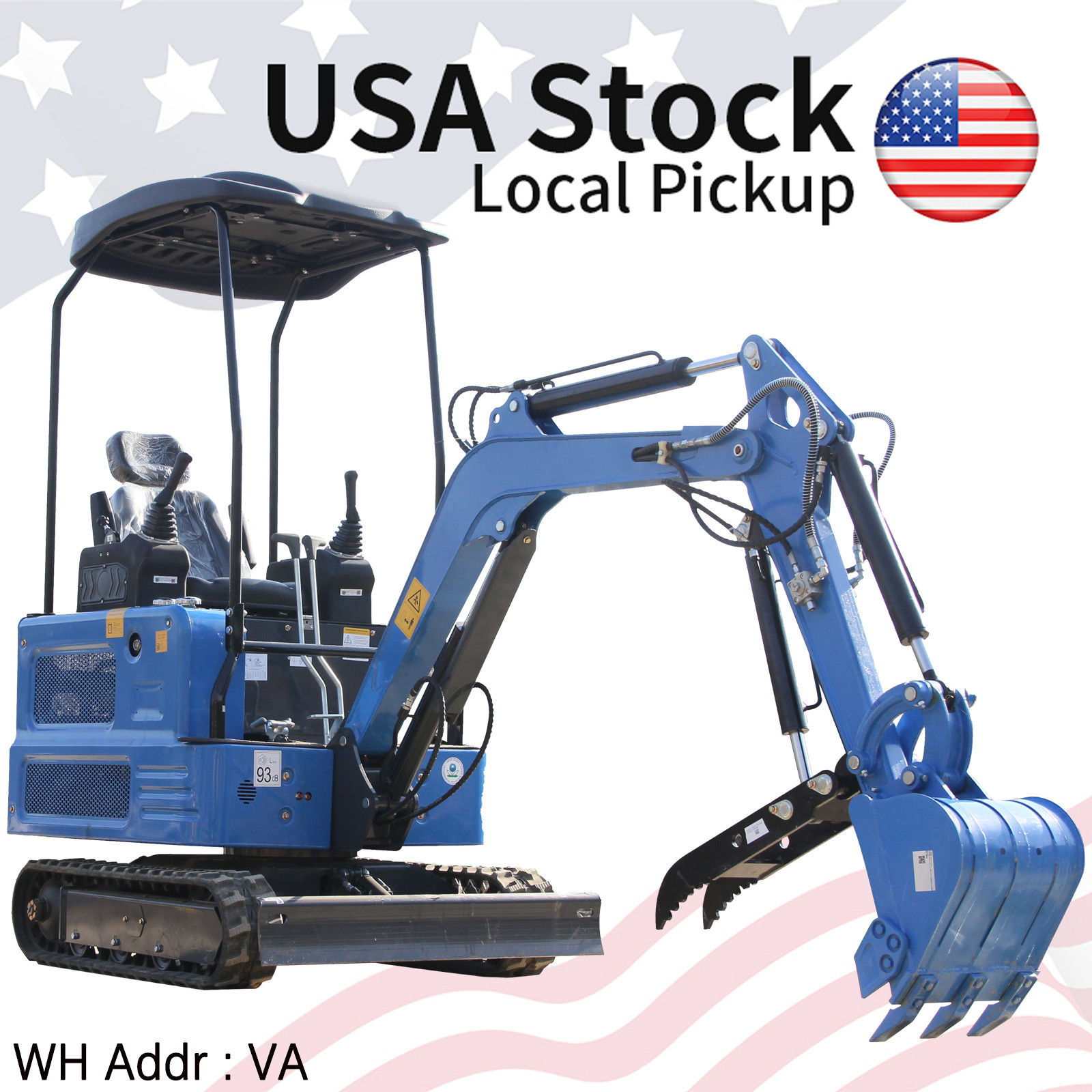 1.8 Ton Kubota Engine Mini Excavator, pilot hydraulic system, USA STOCK, VA