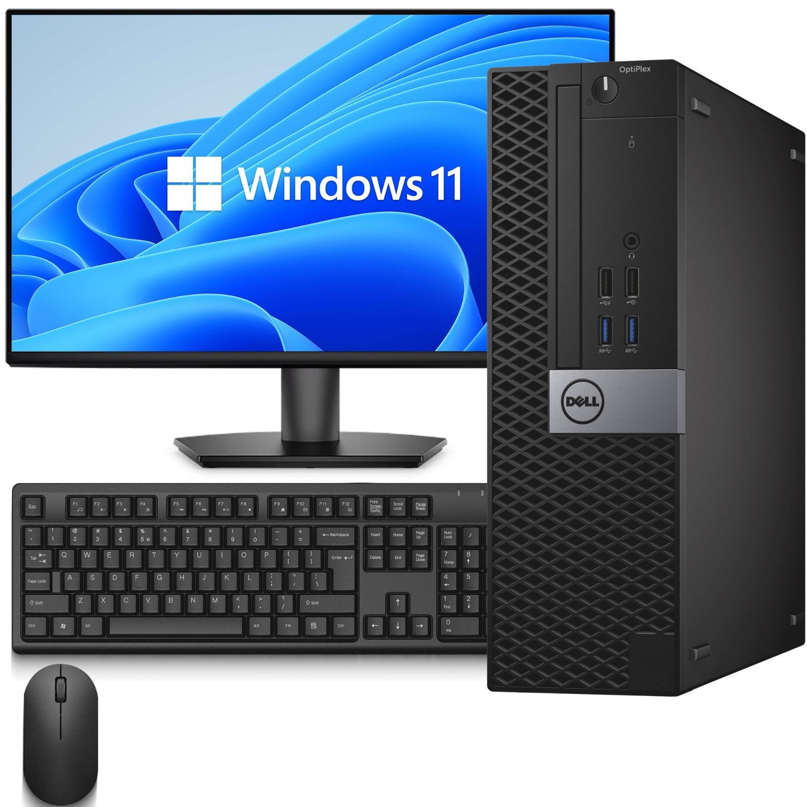 Dell 3040 Desktop PC i5-6th 16GB RAM 1TB SSD 500GB HDD 24” LED Wi-Fi KB&M Win 11