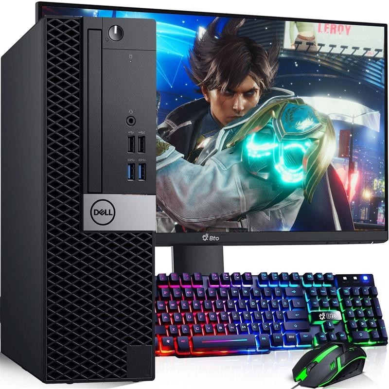 Dell Gaming Desktop PC Intel i5-6th 16GB RAM 256GB SSD 19″ LED NVIDIA GT Win 11