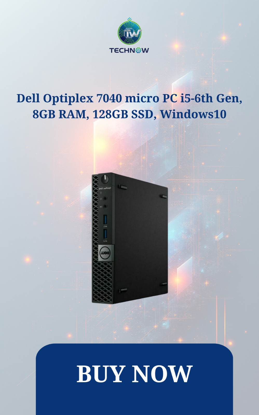 Dell Optiplex 7040 micro PC i5-6th Gen, 8GB RAM, 128GB SSD, Windows 11
