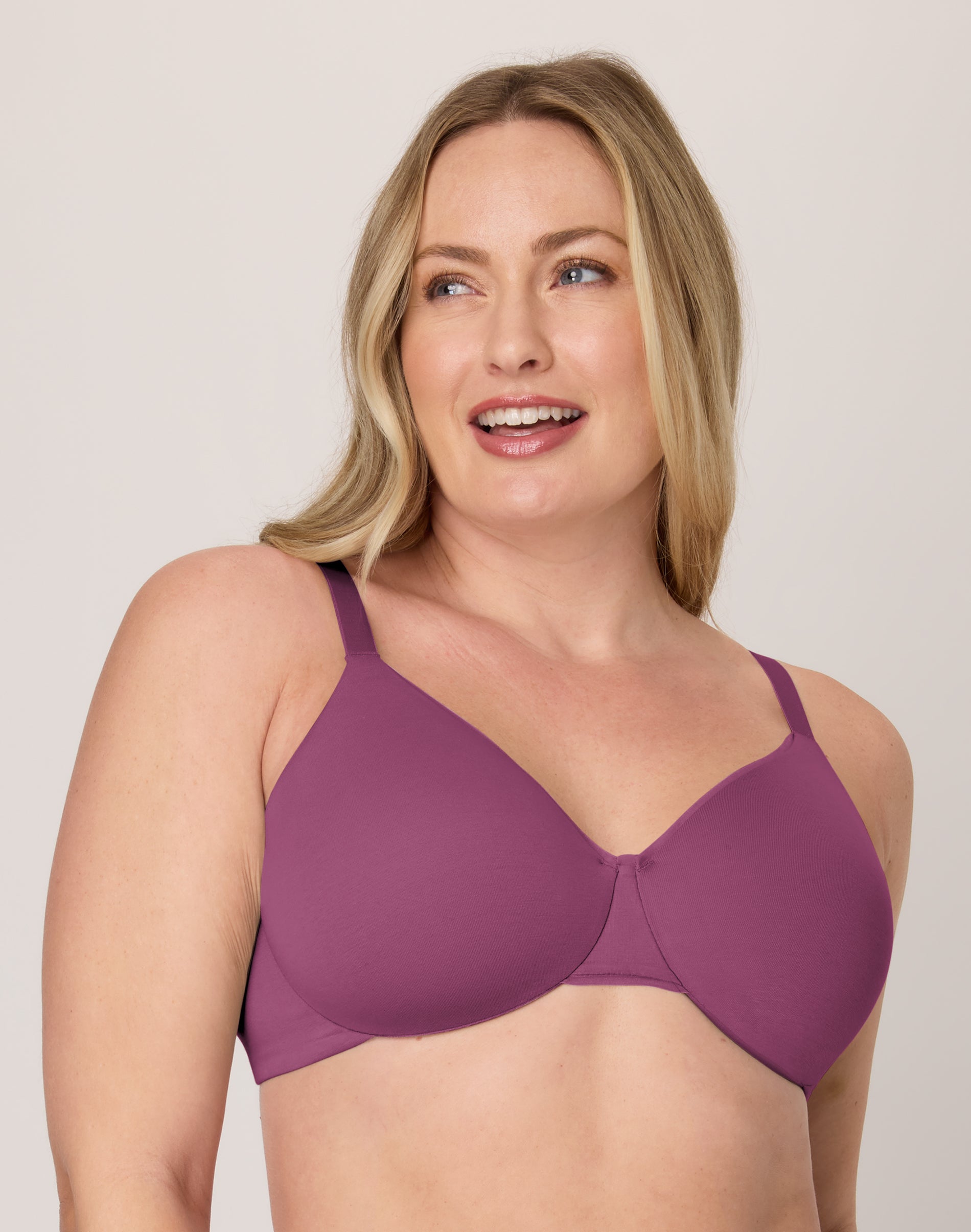 Bali Cotton Collection Underwire T-Shirt Bra Mauve Mood 36DD Women’s