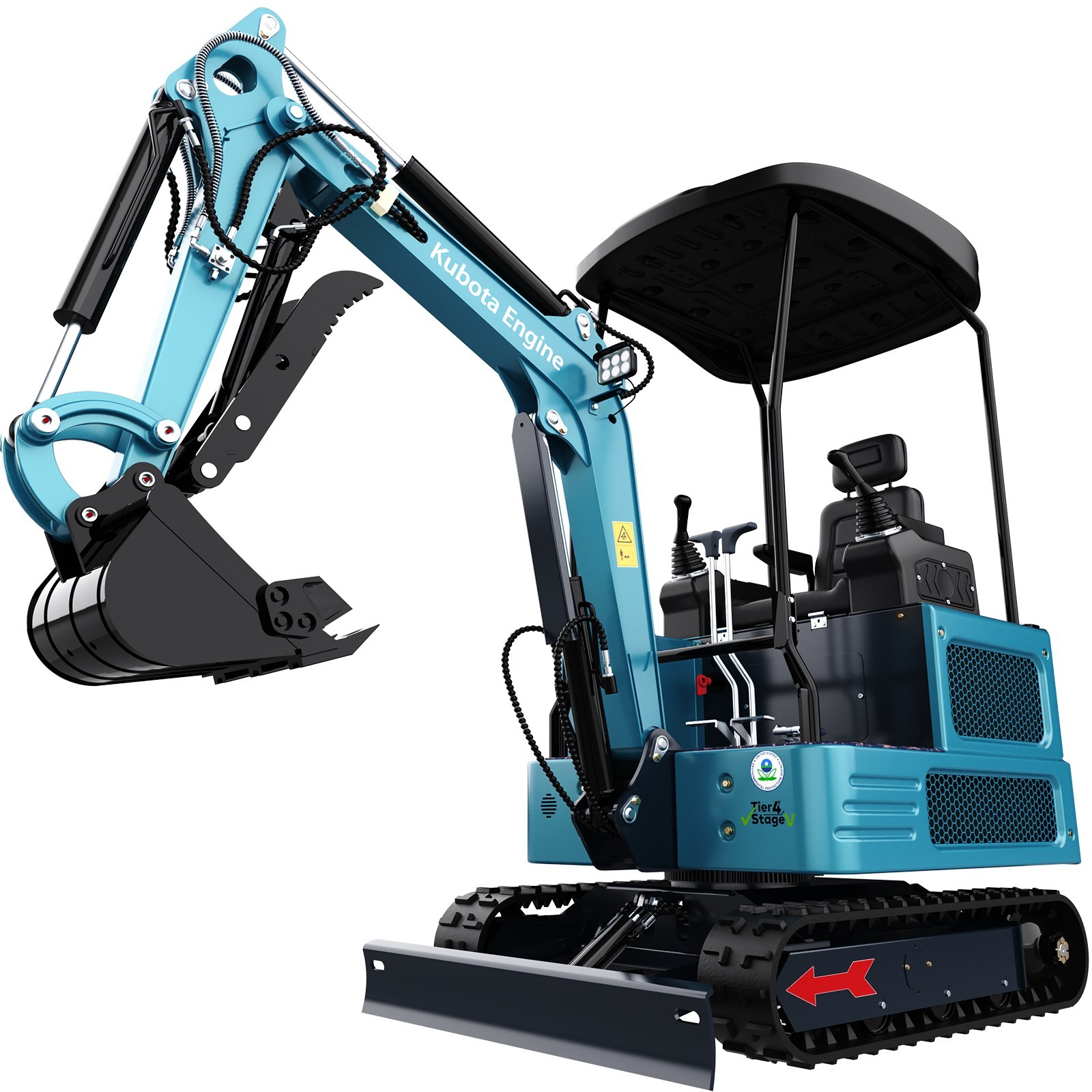 1.8Ton Mini Hydraulic Excavator KUBOTA Diesel 4000lb Crawler Digger FREE SHIP